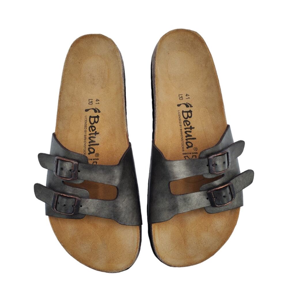 Birkenstock metallic gray Sandals